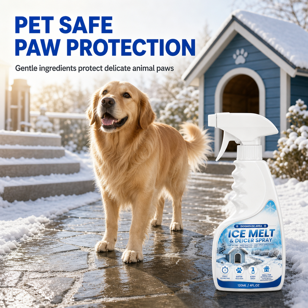 Outdoor Ice and Snow Melting Spray– pet-safe